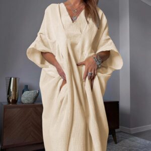 V-Neck Kaftan Maxi Dress By De-Atita