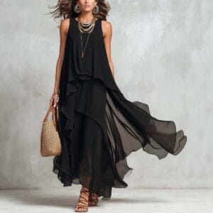 Midnight Cascade Maxi Dress By De-Atita