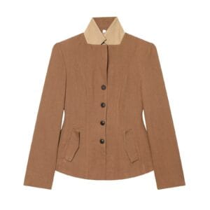 Contrast-Collar Tailored Wool Jacket By De-Atita