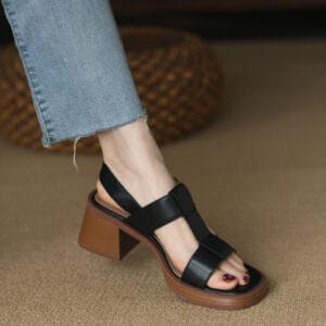 Sovereign Retro T-Bar Leather Sandals