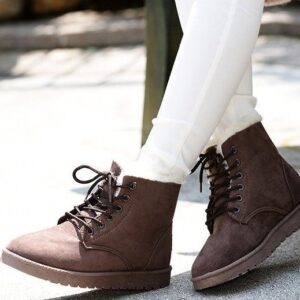Aura Suede Ankle Snow Boots – Ultra-Warm Plush Lined Winter Booties