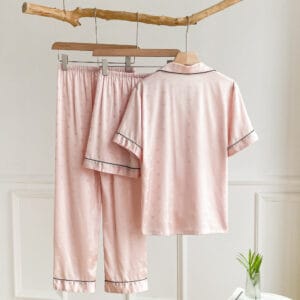 Luxury Ice Silk 3-Piece Women’s Loungewear & Pajama Set