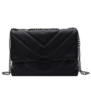 Chevron Stitch Shoulder Bag | Women's Small Chain Handbag / Crossbody