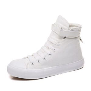 High-Top Canvas Sneakers – Premium All-Black Edition