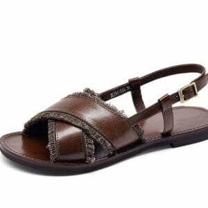 Aurelia Cross-Strap Artisanal Leather Sandals