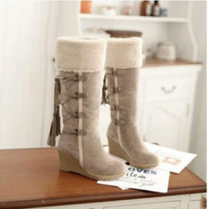 Nordic Luxe Suede Wedge Snow Boots