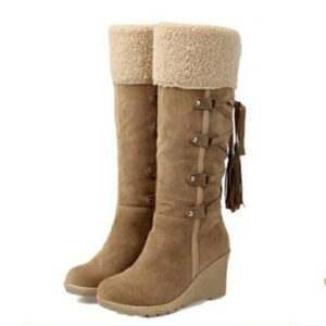 Nordic Luxe Suede Wedge Snow Boots