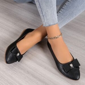 Aura Pointed-Toe Bowknot Loafers