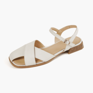 Aura Retro Genuine Leather Ankle-Strap Sandals