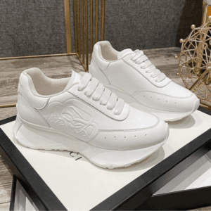 LuxeCraft Raised-Sole Leather Platform Sneakers