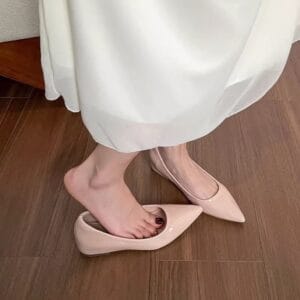 The Juliette Pointed-Toe Flat in French Nude