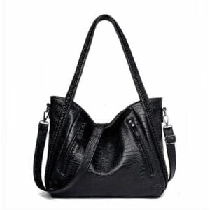 Sophisticated Alligator Pattern Faux Leather Hobo Tote Bag