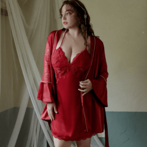 Lace-Panel Satin Chemise Nightgown By De-Atita