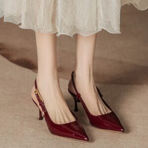 Aura Pointed-Toe Slingback Heels
