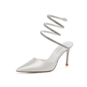 Aurelia Crystal Ankle-Wrap Stiletto Pumps