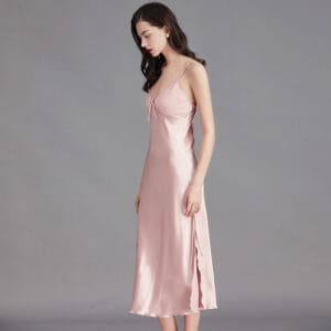 Aria Silk Satin Split Maxi Nightdress