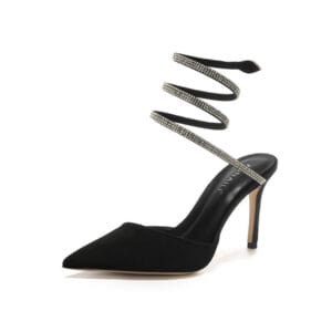 Aurelia Crystal Ankle-Wrap Stiletto Pumps