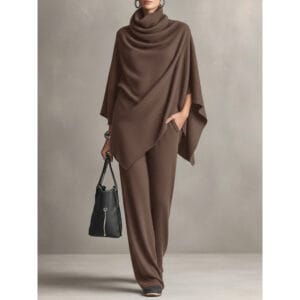 Elegant Black Draped Co-Ord Set By De-Atita