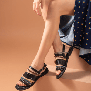 Aurelia | Handcrafted Roman Embellished Leather Flat Sandals