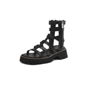 Aura Gladiator Leather Platform Sandals