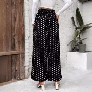 Polka Dot Wide-Leg Pants