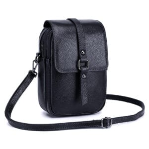The Urban Nomad: Genuine Leather Crossbody Phone Bag