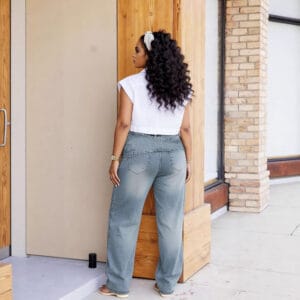 Double-Waist Baggy Jeans