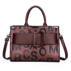 European Style Letter Print Shoulder Bag | Women's PU Leather Crossbody Travel Handbag
