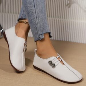 Elise Square-Toe Button Loafer
