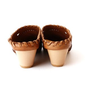 The Vintage Baotou Leather Block-Heel Sandals