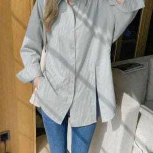 Effortless White Oversized Button-Down Shirt By De-Atita