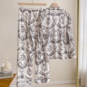 Celestial Radiance: Ice Silk Sun God Lounge & Sleepwear Set
