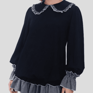 Ruffle-Trim Mini Sweater Dress By De-Atita