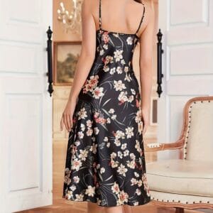 Aura Silk-Touch Floral Nightdress & Lounge Slip