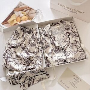 Celestial Radiance: Ice Silk Sun God Lounge & Sleepwear Set