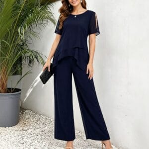 Chic Chiffon Overlay Jumpsuit By De-Atita