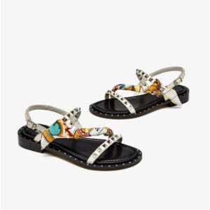 The Maison Studded Leather Gladiator Sandals