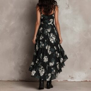 Floral High-Low Ruffle Maxi Dress By De-Atita