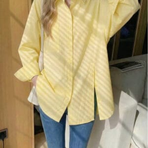Effortless White Oversized Button-Down Shirt By De-Atita