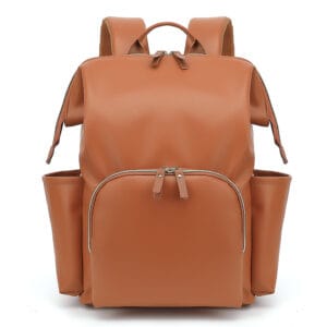 The Elegante PU Leather Diaper Backpack – Insulated, Waterproof & Expandable