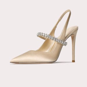Aura Rhinestone Pointed-Toe Leather Stiletto Heels