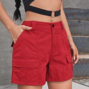 Red Cargo Shorts
