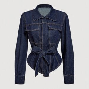 Belted Denim Shirt Jacket By De-Atita
