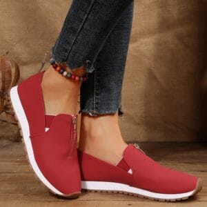 Sovereign Walk Slip-On Zipper Flats