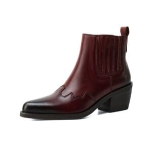 Artisan Pointed-Toe Leather Boots with Sculpted Heel