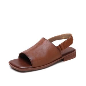 Aura Real Leather Peep-Toe Sandals