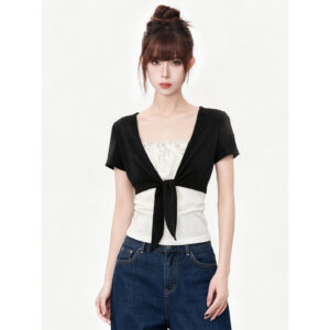 Tie-Front Layered Top By De-Atita