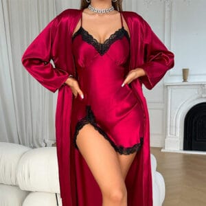 Aria Silk Satin Nightdress & Robe Set