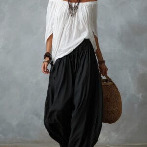 Off-Shoulder Top & Harem Pant Set By De-Atita