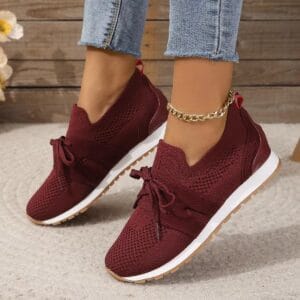 AuraMesh Premium Lace-Up Comfort Flats